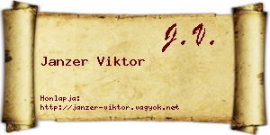 Janzer Viktor névjegykártya